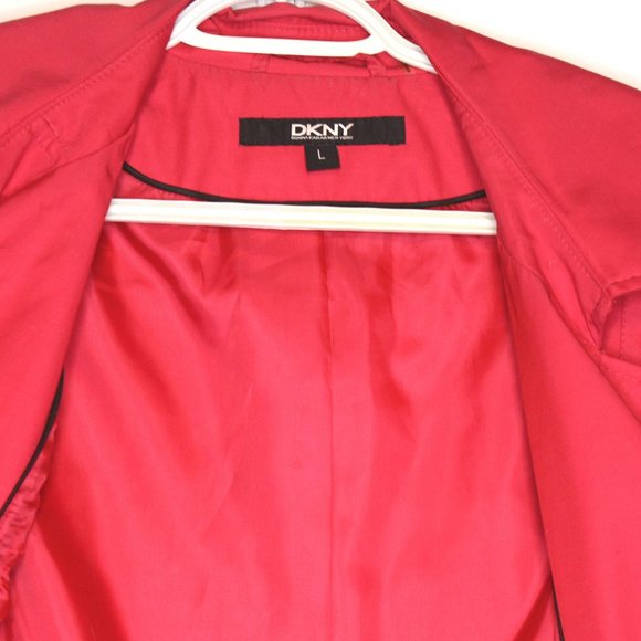 DKNY Pink BUTTON UP BELTED Trench Coat - Picture 5 of 6